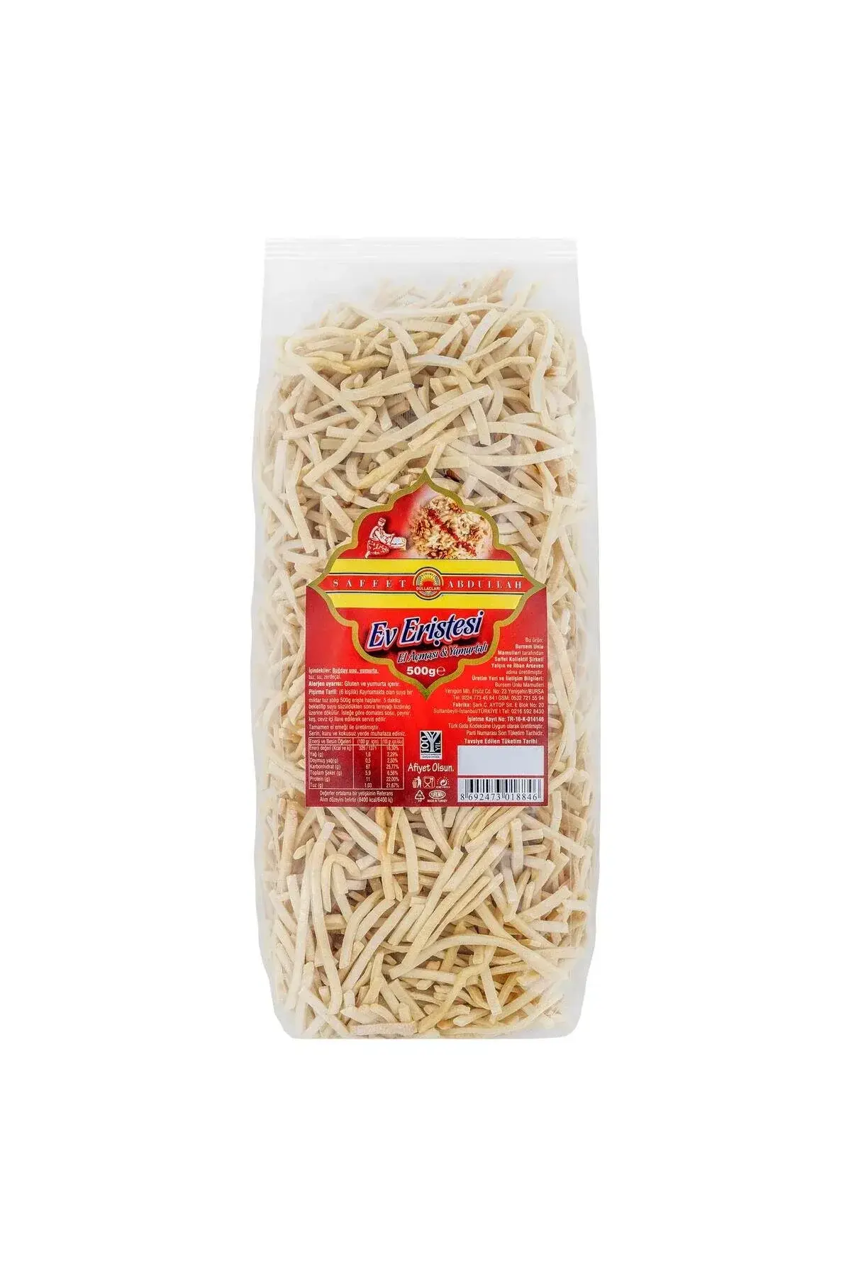 Saffet Abdullah Ev Eriştesi 500 gr x 20 Paket (1 Koli)